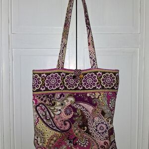 Vera Bradley Paisley Patterned Tote Bag - Purple and Pink
